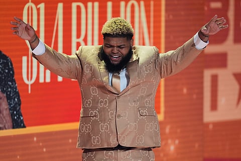 Host Druski speaks during the BET Awards on Sunday, June 28, 2026, at the Peacock Theater in Los Angeles.