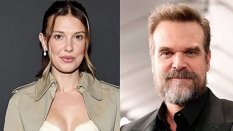 Millie Bobby Brown (L) and David Harbour (R)