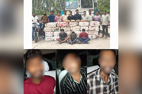 Concealed lorry chamber used to smuggle ₹2.62-crore ganja, four held in Telangana