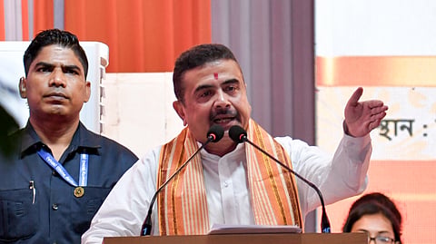 West Bengal Chief Minister Suvendu Adhikari addresses during the inauguration of several projects of the health and welfare department on the occasion of National Doctors' Day, in Kolkata on Wednesday, July 1, 2026.
