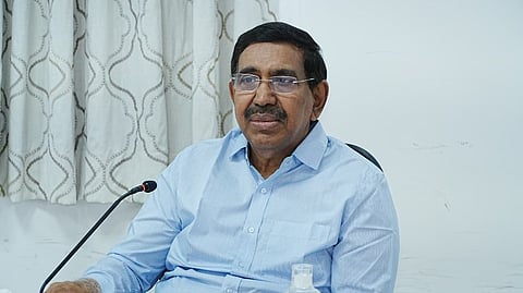 MA&UD minister P Narayana during review meeting with Swachh Andhra Corporation officials and municipal commissioners on Tuesday.