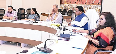 Chief Minister Mohan Charan Majhi chairing the cabinet on Wednesday