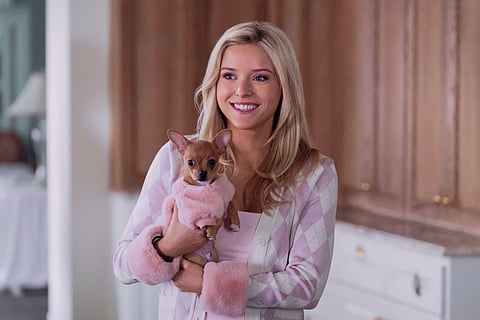 This image released by Prime Video shows Lexi Minetree, as Elle Woods, in a scene from "Elle."
