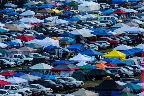 The general admission campground during the first day of Electric Forest music festival at the Double JJ Resort in Rothbury, Mich., June 19, 2025.