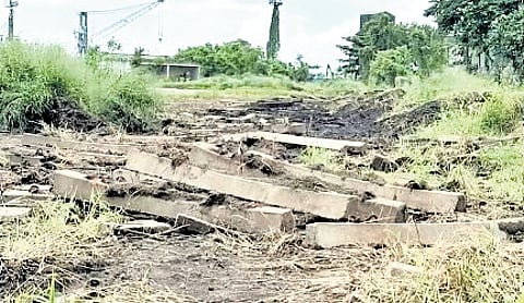 A screen grab of the railway tracks found demolished.