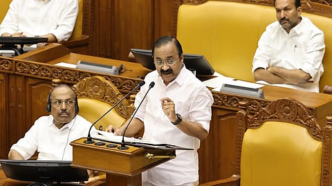 Chief Minister VD Satheesan presenting the state Budget at the Legislative Assembly.