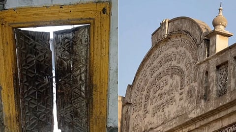 The damaged Gurdwara Sri Guru Singh Sabha in Farooqabad, Pakistan, following its demolition.
