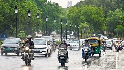 IMD forecasts thunderstorms accompanied by rain over many parts of Delhi during the day, with generally cloudy skies expected to prevail.