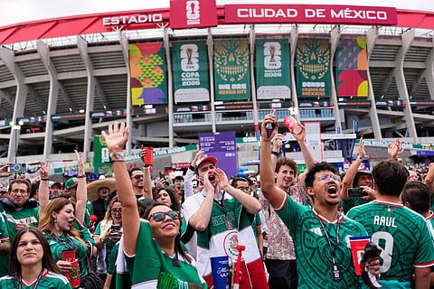 Mexico fans in front of the Stadium