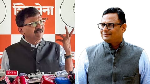 (L-R) Shiv Sena (UBT) leader Sanjay Raut and Congress MLC Dhiraj Lingade.