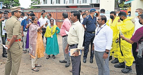Tiruvallur Collector S Kavitha inspecting the plant on Saturday.
