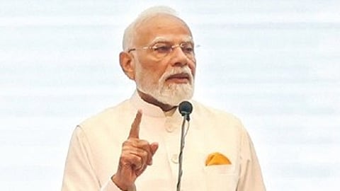 PM Narendra Modi addressing the Indonesian Parliament.