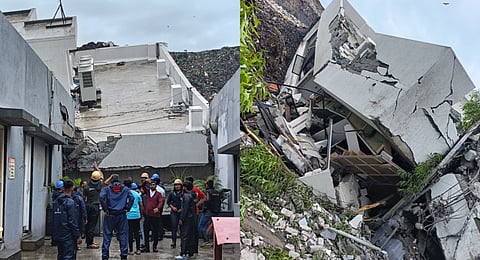 Teams from the National Disaster Response Force, fire brigade and ambulances have reached the spot and a rescue operation is underway.