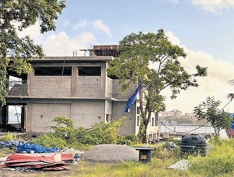 The new boat jetty of KSINC coming up on Foreshore Road
