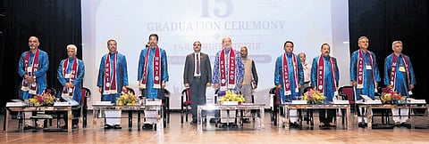 V-P CP Radhakrishnan at the 15th graduation ceremony of NISER, Bhubaneswar. Governor Hari Babu Kambhampati, CM Mohan Majhi, Union Edu min Dharmendra Pradhan & Union MoS for Science and Technology, Dr Jitendra Singh are also present