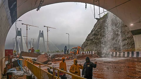Heavy rain triggered a landslide at the Missing Link tunnel project, disrupting connectivity and prompting restoration work.
