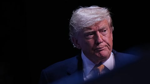 President Donald Trump arrives for a media conference at the NATO summit in Ankara, Turkey, Wednesday, July 8, 2026.
