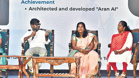 People from across several refugee camps sharing stories at the event held to commemorate World Refugee Day by UNHCR and SICCI at Victoria Public Hall in Chennai
