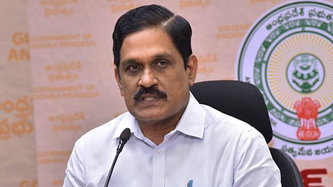 Special Chief Secretary (Transport) MT Krishna Babu addressing the media at the Secretariat on Thursday.