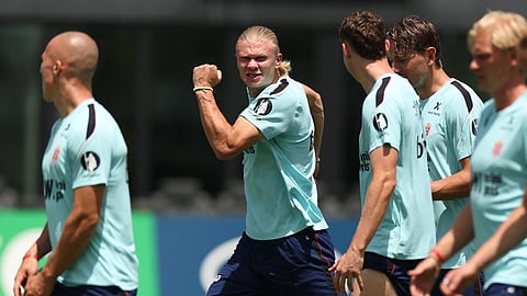 Erling Haaland during a training session in For Lauderdale