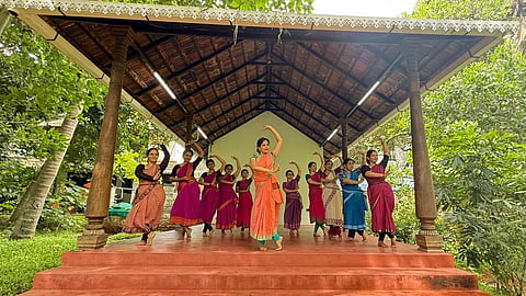 Scene from an Odissi workshop.