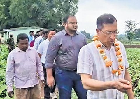 Mahmood Ahmed, reviewing works along with collector Prathamesh Arvind Rajshirke and others