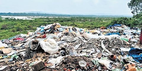 A waste dump near the Mahanadi river in Odisha