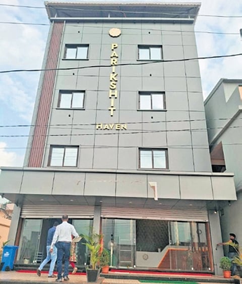 The 4-storey lodge owned by Kispatta and his family in Koraput town