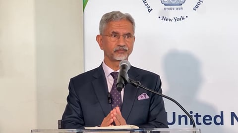 External Affairs Minister S Jaishankar speaks during the launch of India's UNSC campaign for the 2028-29 term at an event in New York on Monday, July 14, 2026.