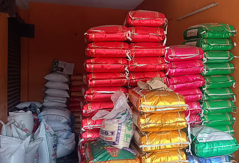 Rice retail shop in Vijayawada.