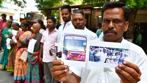 Residents submit petition to Collector P S Leela Alex, seeking resumption of bus service.
