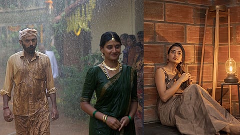 A still from Karavali (L) and Sushmitha Bhat (R)
