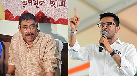 (L-R) Rebel TMC leader Anubrata Mondal and the party's national general secretary Abhishek Banerjee.