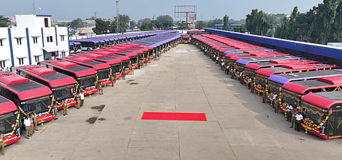 Chennai's third EV (electric vehicle) MTC bus depot, which will station 125 new low-floor e-buses, including 45 air-conditioned ones, at Poonamallee.