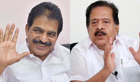 Senior Congress leader K C Venugopal and Home Minister Ramesh Chennithala