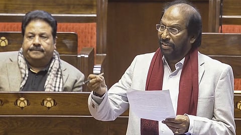 DMK MP Tiruchi Siva speaks during the Budget session of Parliament, in New Delhi.