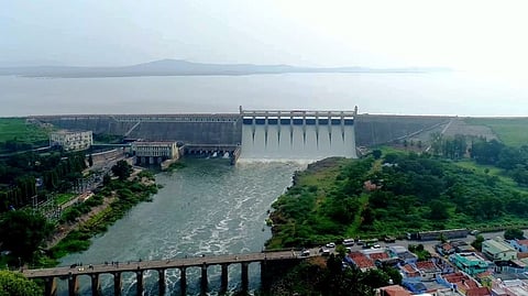 View of Bhavanisagar dam in Erode.