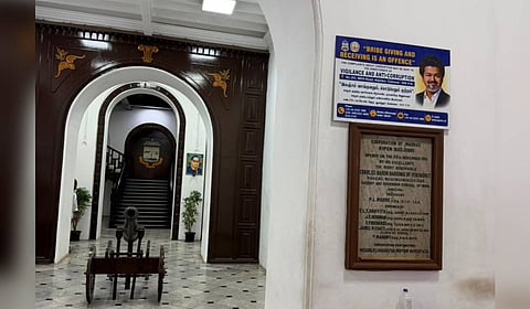 Notice board at the Ripon building in Chennai.