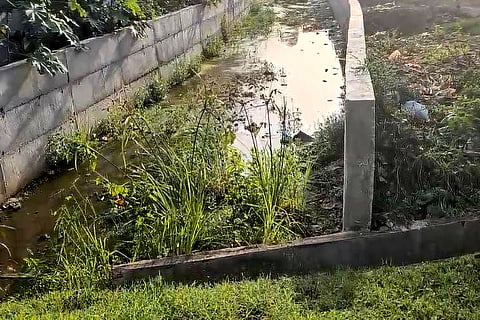 A drain carrying untreated sewage to the Kabini river.