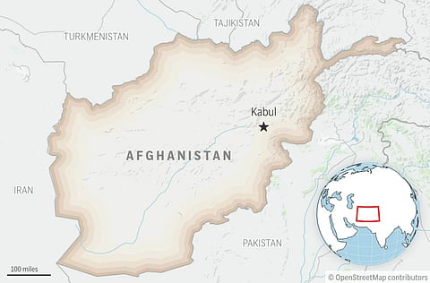 This is a locator map for Afghanistan with its capital, Kabul.