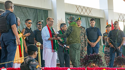 46 rebels surrender their arms before Manipur CM Yumnam Khemchand Singh.
