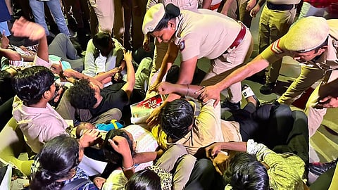 Students staging protests against NEET in Chennai on Tuesday.