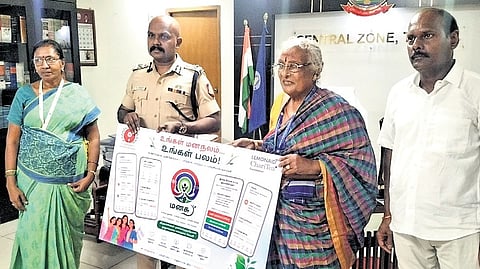 IG of Police (Central Range) V Balakrishnan releases ‘Manasu’ app along with Dr P Mohana Nayak, non-official member of Thirunangai Welfare Board.