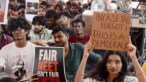 Students and activists protests at Communist Party of Indias (CPI), T. Nagar.