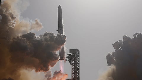 SpaceX’s mega rocket Starship lifts off for a test flight from Starbase, Texas, Friday, July 24, 2026.