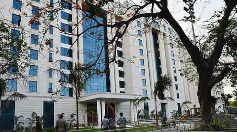 Measuring works have already commenced on the 10th floor to house the new Chief Minister’s Office in Namakkal Kavignar Maaligai.
