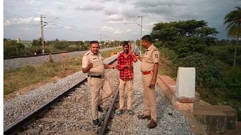Namma 112 staff rescue a man who attempted suicide near railway track at Siddhartha Layout.
