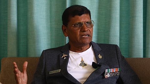 Group Captain GJ Rao (Retd.), a Kargil War veteran, Indian Air Force veteran, and prominent suicide prevention crusader - during an interview with TNIE Hyderabad in Sainkpuri