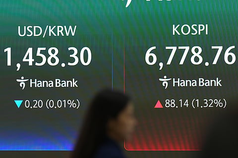 Shares were mostly higher Monday in Asia as oil prices slipped more than 4% after the U.S. and Iran refrained from fighting.