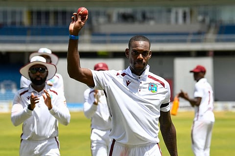 Justin Greaves claimed his maiden five-wicket haul as Pakistan were bowled out for 282 in reply to West Indies’ first-innings total of 311